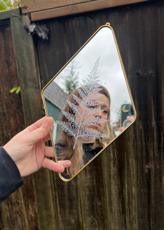 Engraved Mirror (fern)