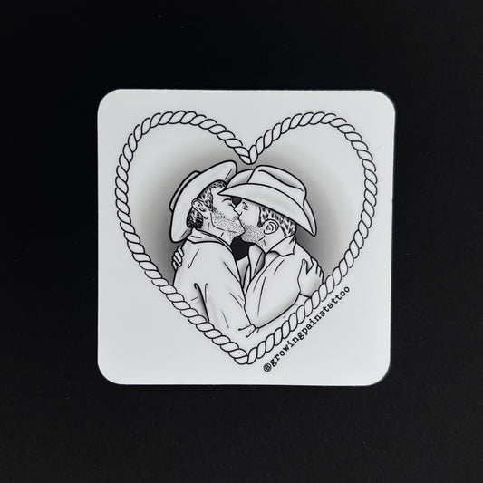 Kissing Cowboys Sticker